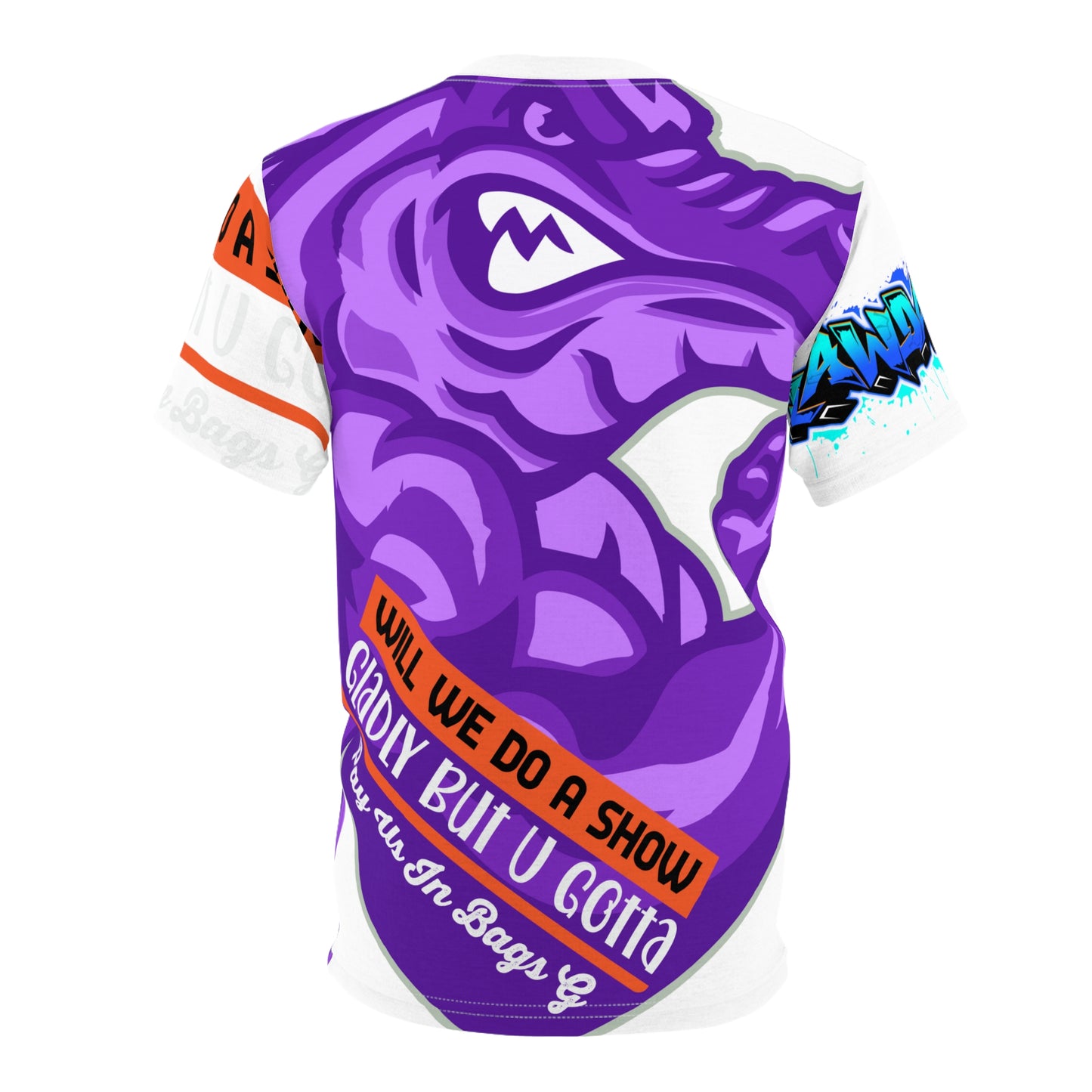 White Flawdawear Limited Edition OG Rich Daddy “Will We Do A Show Gladly But U Gotta Pay Us In Bags G” Unisex Cut & Sew Playuz Tee