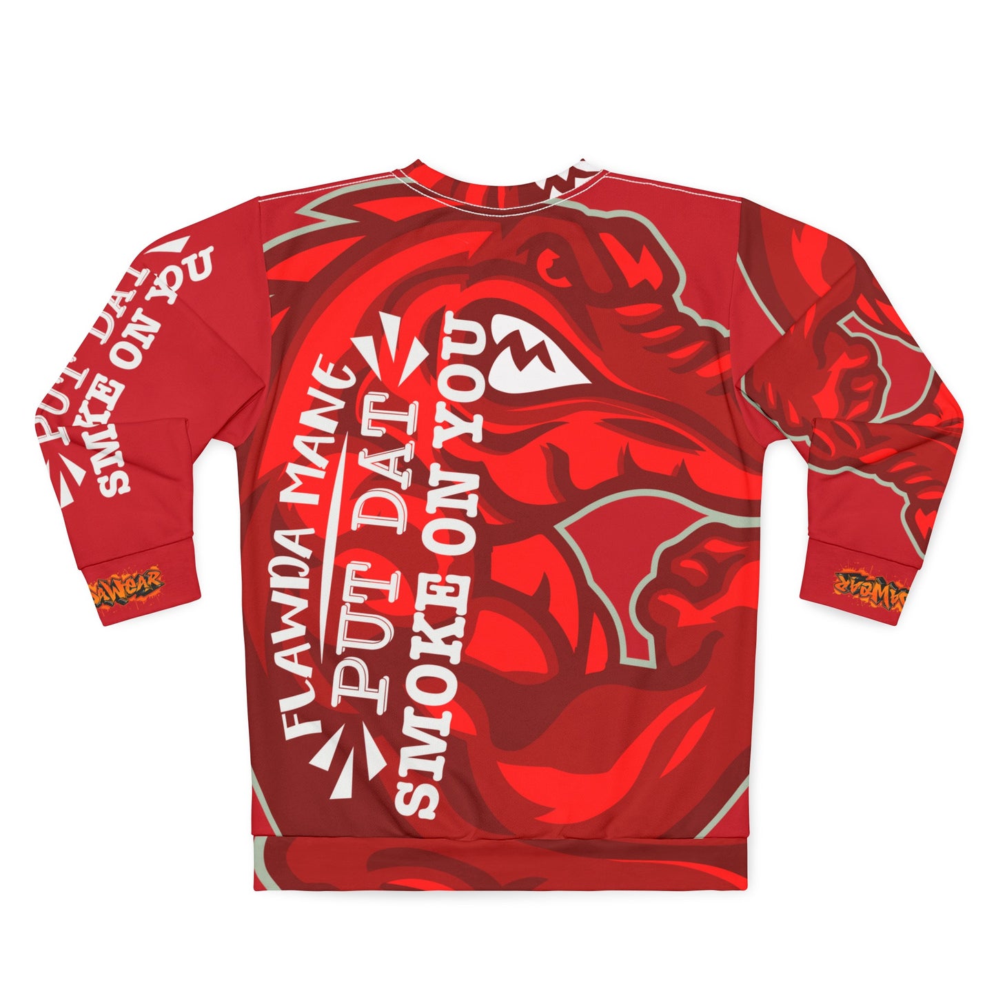 Red Flawdawear Limited Edition OG Alligator Playuz “Flawda Mane Put Dat Smoke On You” Unisex Playuz Sweatshirt