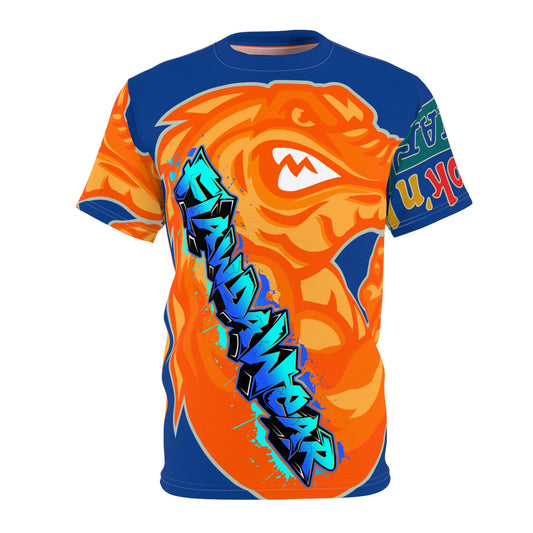 Blue/Orange Flawdawear Limited Edition OG Flawda Mane “Ribs Cook’n N’ Tha Yard” Unisex Cut & Sew Playuz Tee