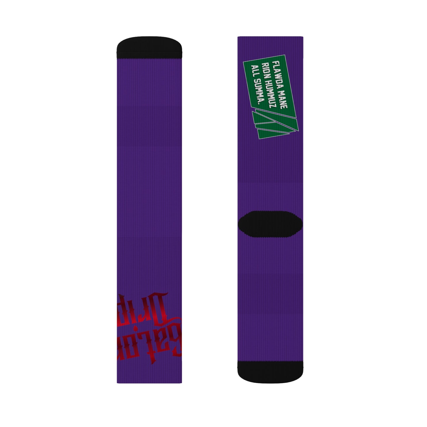 Purple Gator Drip Supa-Heavy Excess-Stunna Hypa-Flex Limited Edition OG Flawda Mane “Flawda Mane Ridn Hummuz All Summa.” Medium Playuz Socks