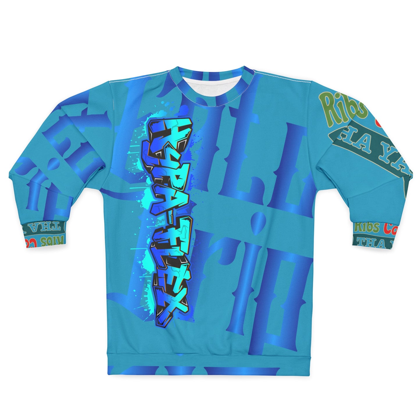Turquoise Gator Drip Exclusive Supa-Heavy Excess-Stunna Hypa-Flex Limited Edition OG Flawda Mane “Ribs Cook’n N’ Tha Yard” Unisex Playuz Sweatshirt