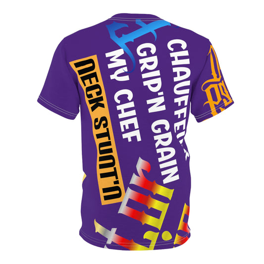 Purple Gator Drip Exclusive Supa-Heavy Excess-Stunna Flex Alligator Playuz Limited Edition OG Multi-Logo Rich Daddy “Chauffeur Grip’n Grain My Chef Neck Stunt’n” Unisex Cut & Sew Playuz Tee