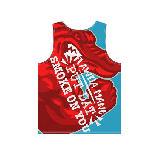 Turquoise/Red Flawdawear Limited Edition OG Alligator Playuz “Flawda Mane Put Dat Smoke On You” Men’s Playuz Tank