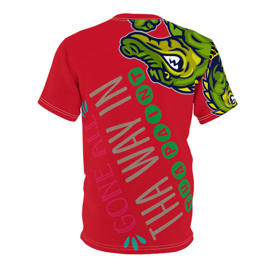 Dark Red Flawdawear Limited Edition OG Rich Daddy “Gone All Tha Way In Tha Paint” Unisex Cut & Sew Playuz Tee