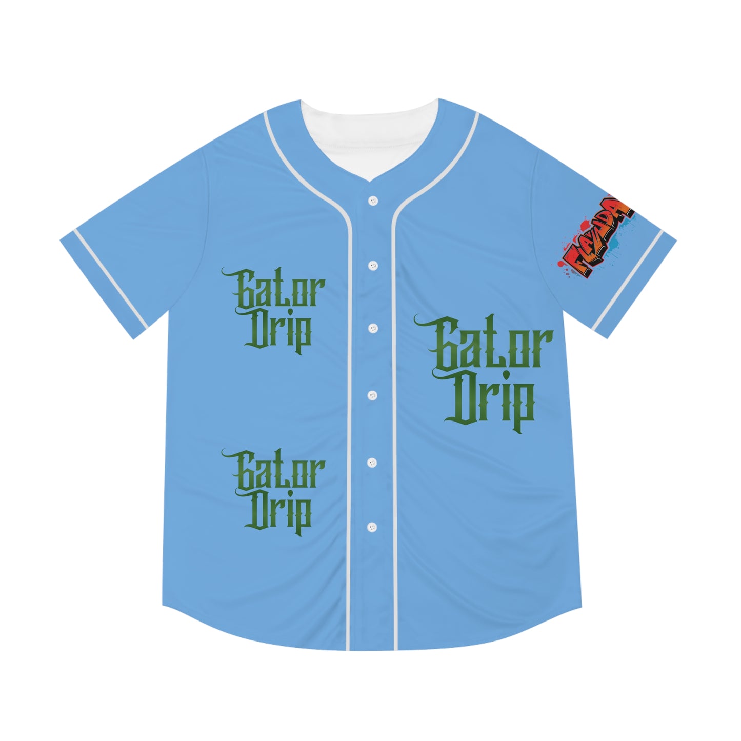 Light Blue Gator Drip Exclusive Supa-Heavy Excess-Stunna Hypa-Flex Limited Edition OG Flawda Mane Graffiti "Tha State Of Swamp Rats N' Alligators" Men's Baseball Playuz Jersey