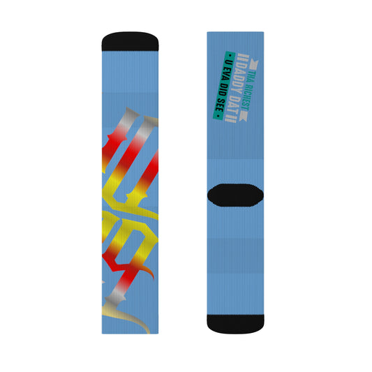 Light Blue Gator Drip Supa-Heavy Excess-Stunna Hypa-Flex Limited Edition OG Rich Daddy “Tha Richest Daddy Dat U Eva Did See” Medium Playuz Socks