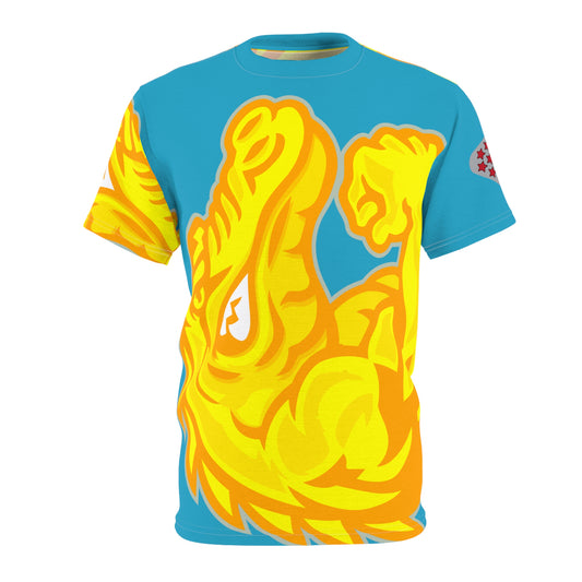 Turquoise/Yellow Flawdawear Limited Edition OG Flawda Mane “From Ramen Noodles To 5 Star” Unisex Cut & Sew Playuz Tee