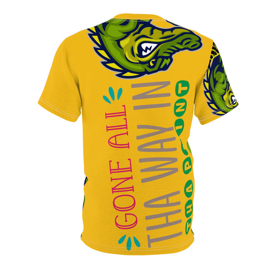 Yellow Flawdawear Limited Edition OG Rich Daddy “Gone All Tha Way In Tha Paint” Unisex Cut & Sew Playuz Tee