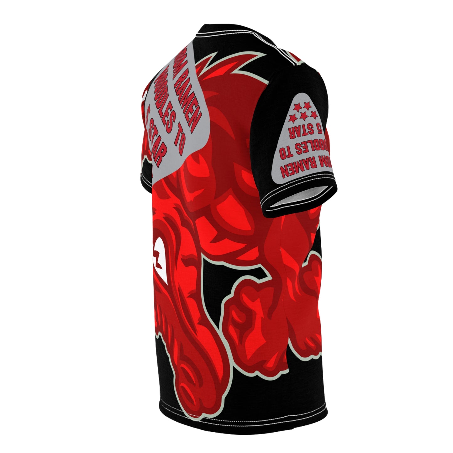 Black/Red Flawdawear Limited Edition OG Flawda Mane “From Ramen Noodles To 5 Star” Unisex Cut & Sew Playuz Tee