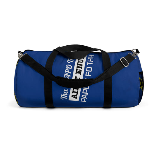Dark Blue Flawdawear Limited Edition OG Rich Daddy “Tha WAPO Truck Ain’t Enuf Papuh Fo Thih” Large Duffle Playuz Bag