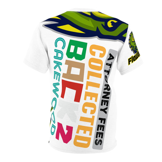 White Flawdawear Limited Edition OG Rich Daddy “Attorney Fees Collected Back 2 Cakewood” Unisex Cut & Sew Playuz Tee