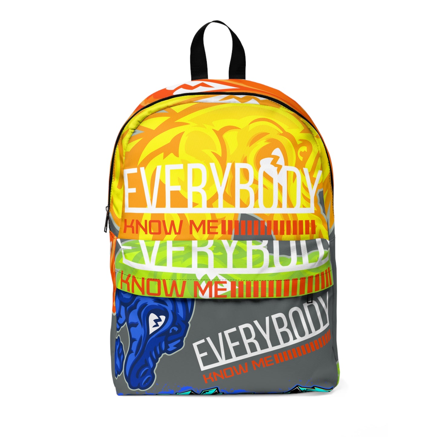 Dark Grey Flawdawear Limited Edition OG Flawda Mane “Everybody Know Me” Classic Playuz Backpack