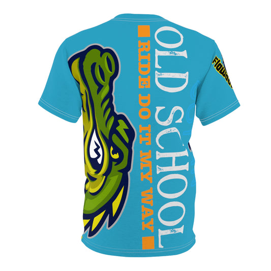 Turquoise Flawdawear Limited Edition OG Flawda Mane “Got An Old School Ride Do It My Way” Unisex Cut & Sew Playuz Tee