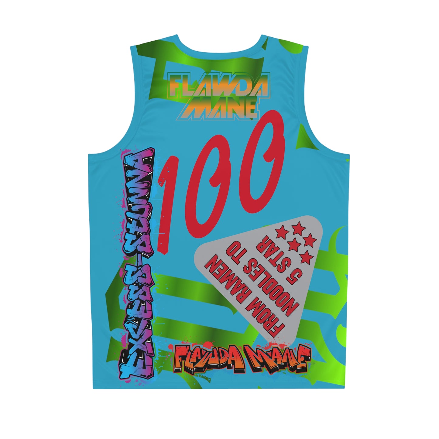 Turquoise Gator Drip Exclusive Supa-Heavy Excess-Stunna Hypa-Flex Limited Edition OG Flawda Mane “From Ramen Noodles To 5 Star" Basketball Playuz Jersey