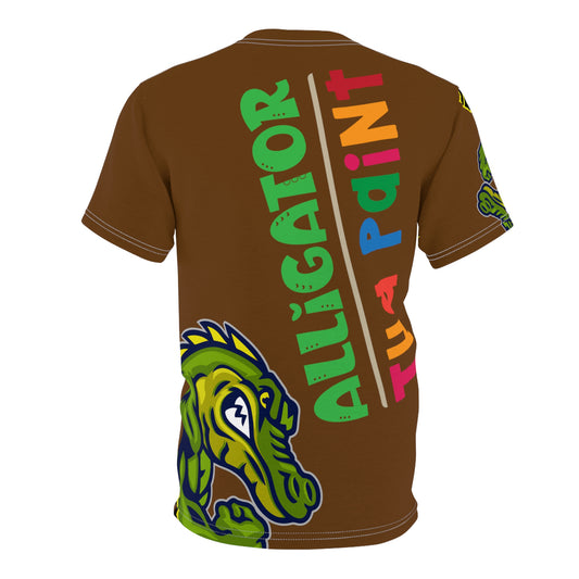 Brown Flawdawear Limited Edition OG Alligator Papuh Playuz “Alligator Tha Paint” Unisex Cut & Sew Playuz Tee