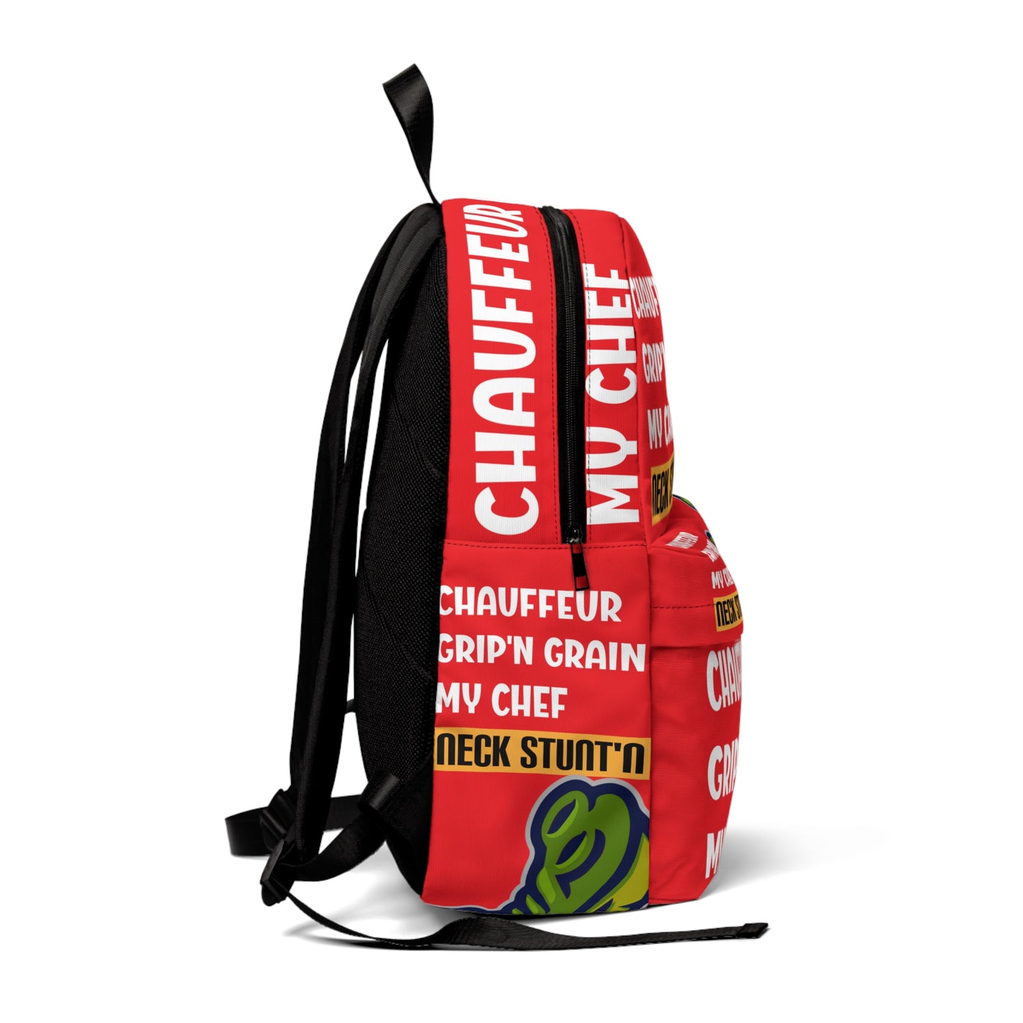 Red Flawdawear Limited edition OG Rich Daddy "Chauffeur Grip'n Grain My Chef Neck Stunt'n" Classic Backpack