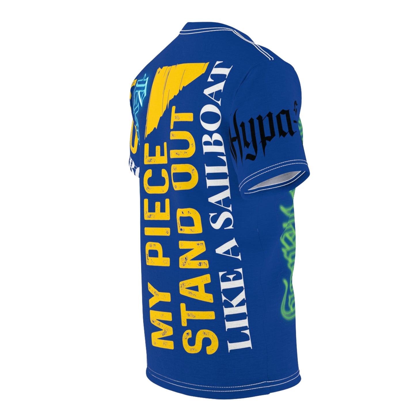 Blue Gator Drip Exclusive Supa-Heavy Excess-Stunna Hypa-Flex Limited Edition OG Flawda Mane “My Piece Stand Out Like A Sailboat” Unisex Cut & Sew Playuz Tee