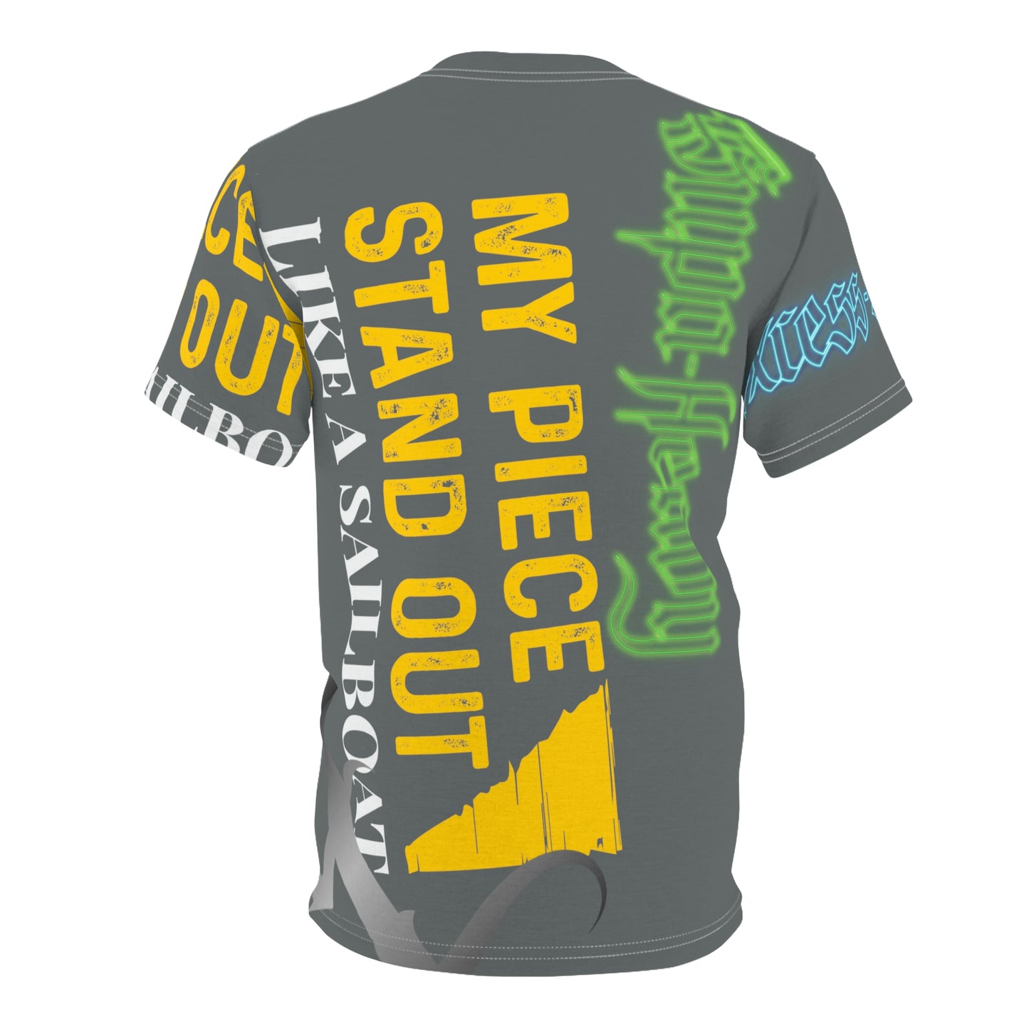 Dark Grey Gator Drip Exclusive Supa-Heavy Excess-Stunna Hypa-Flex Limited Edition OG Flawda Mane “My Piece Stand Out Like A Sailboat” Unisex Cut & Sew Playuz Tee