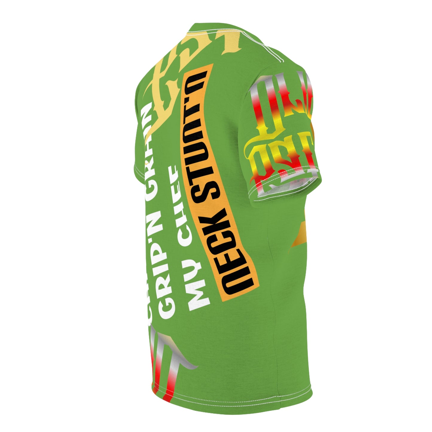 Green Gator Drip Exclusive Supa-Heavy Excess-Stunna Flex Alligator Playuz Limited Edition OG Multi-Logo Rich Daddy “Chauffeur Grip’n Grain My Chef Neck Stunt’n” Unisex Cut & Sew Playuz Tee
