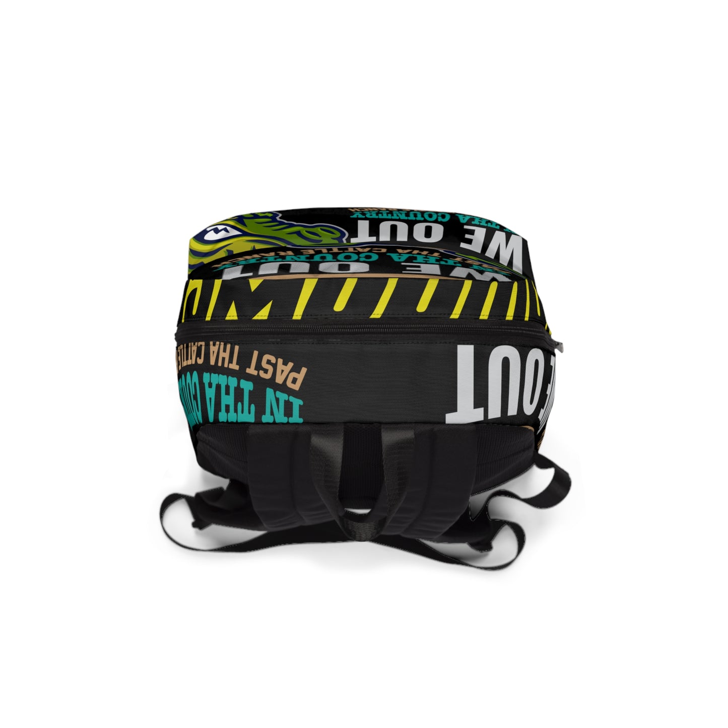 Black Flawdawear Limited Edition OG Rich Daddy "We Out In Tha Country Past Tha Cattle Ranch" Classic Backpack