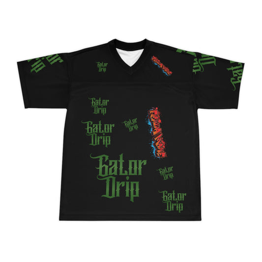 Black Gator Drip Exclusive Supa-Heavy Excess-Stunna Hypa-Flex Limited Edition OG Flawda Mane "All Black Collection" Unisex Football Playuz Jersey