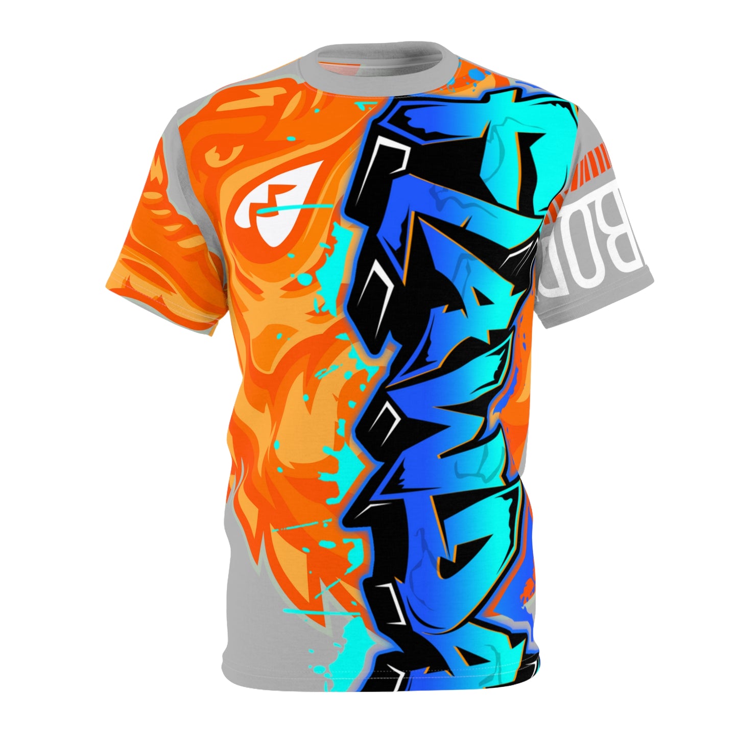 Light Grey/Orange Flawdawear Limited Edition OG Flawda Mane “Everybody Know Me” Unisex Cut & Sew Playuz Tee