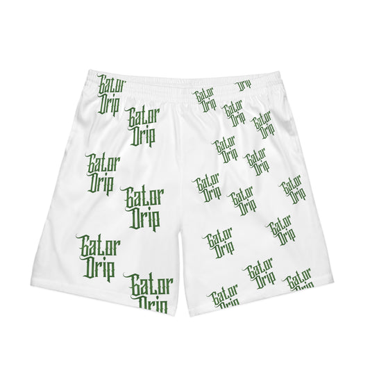 White Gator Drip Exclusive Supa-Heavy Excess-Stunna Hypa-Flex Limited Edition OG Rich Daddy "All White Collection"  Luxurious Men's Beach Playuz Shorts