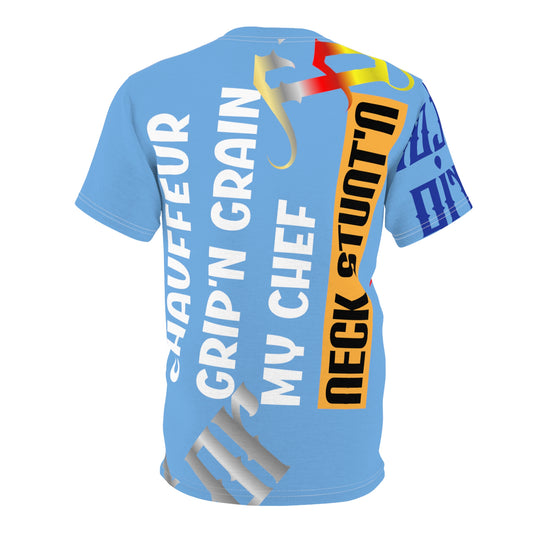 Light Blue Gator Drip Exclusive Supa-Heavy Excess-Stunna Flex Alligator Playuz Limited Edition OG Multi-Logo Rich Daddy “Chauffeur Grip’n Grain My Chef Neck Stunt’n” Unisex Cut & Sew Playuz Tee