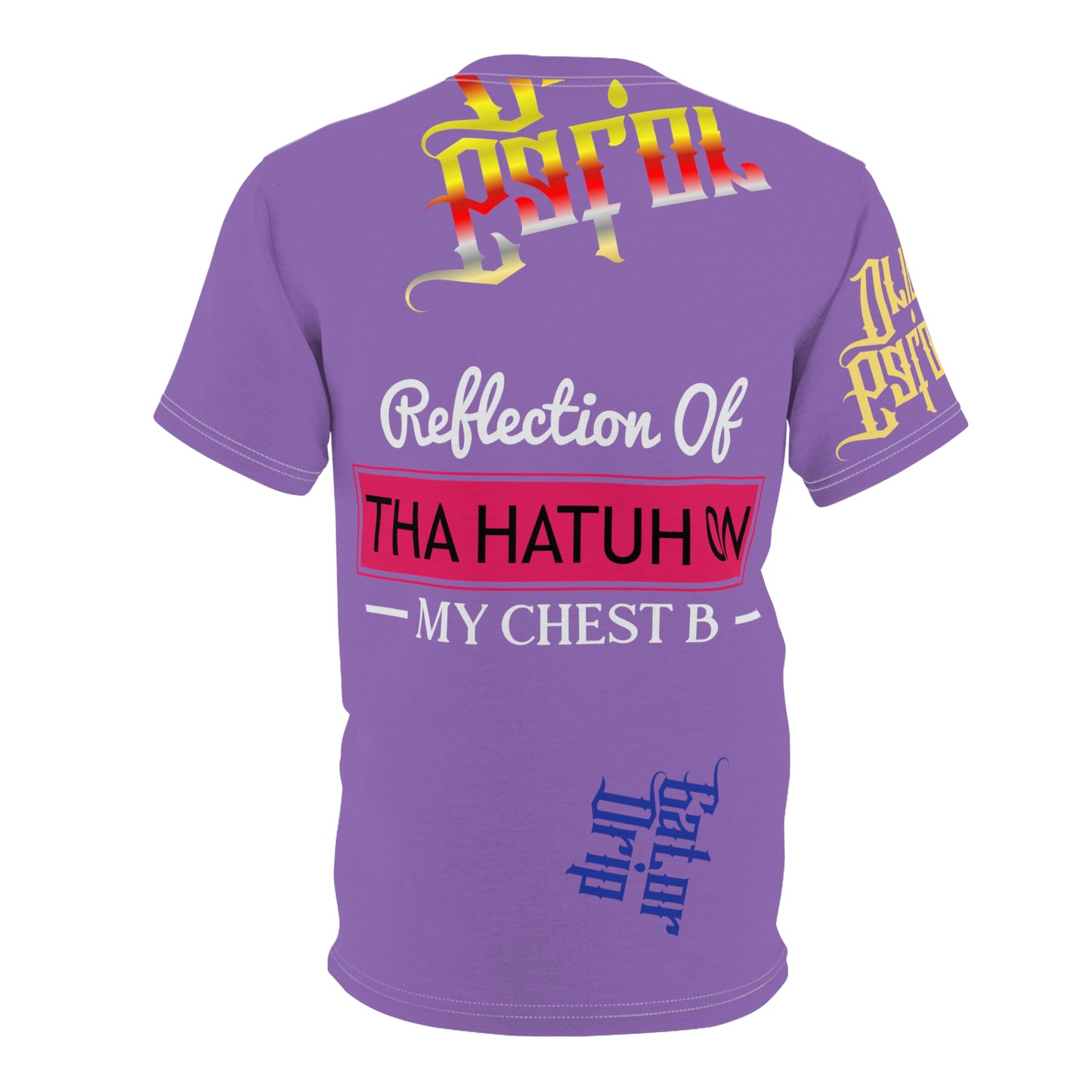 Light Purple Gator Drip Exclusive Supa-Heavy Excess-Stunna Flex Alligator Playuz Limited Edition OG Multi-Logo Rich Daddy “Reflection Of Tha Hatuh On My Chest B" Unisex Cut & Sew Playuz Tee