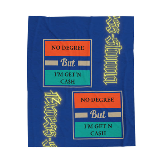 Dark Blue Gator Drip Exclusive Supa-Heavy Excess-Stunna Hypa-Flex Limited Edition OG Flawda Mane “No Degree But I’m Get’n Ca$h” Velveteen Plush Playuz Blanket