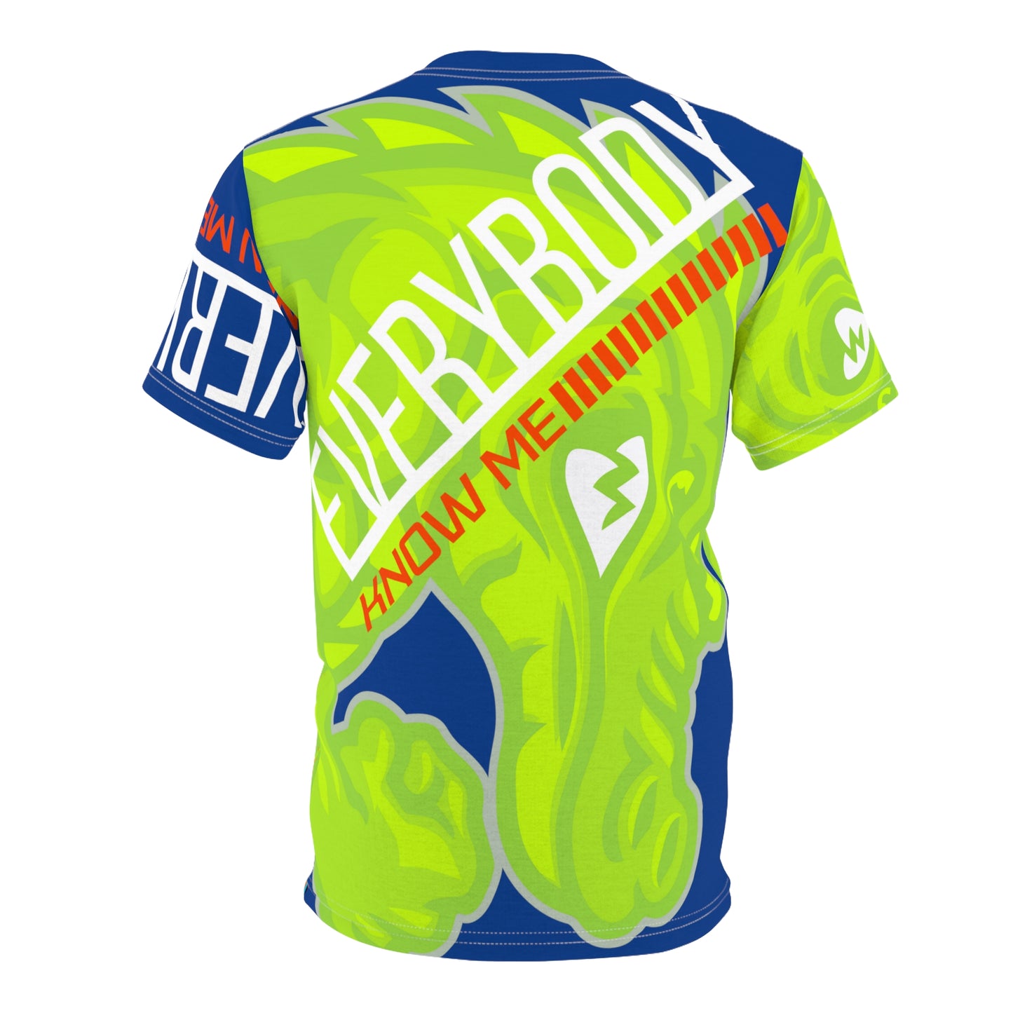 Blue/Lime Flawdawear Limited Edition OG Flawda Mane “Everybody Know Me” Unisex Cut & Sew Playuz Tee