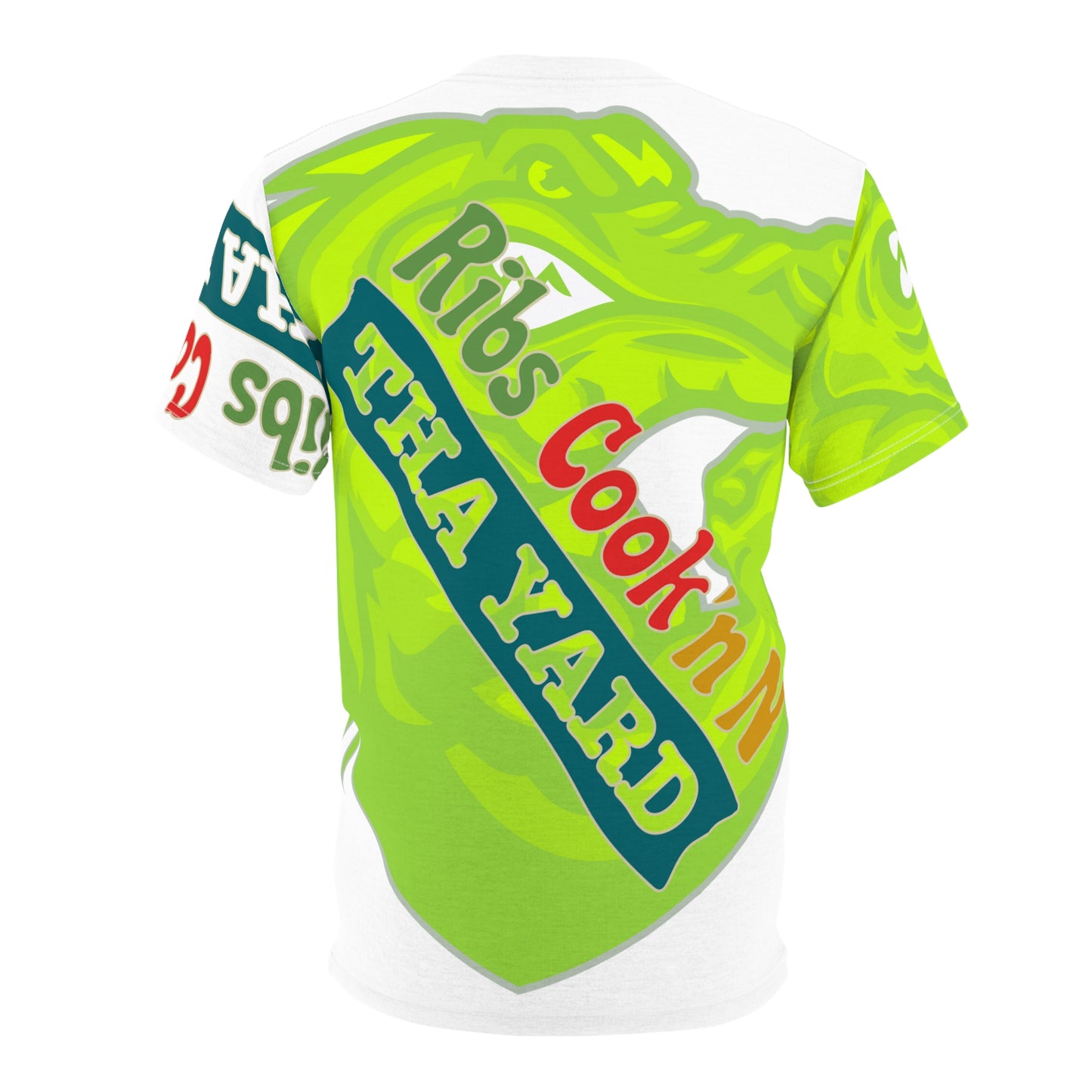 White/Lime Flawdawear Limited Edition OG Flawda Mane “Ribs Cook’n N’ Tha Yard” Unisex Cut & Sew Playuz Tee