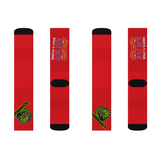 Red Flawdawear Limited Edition OG Rich Daddy “Rich Daddy Just Do’n What U Wanna” Medium Playuz Socks
