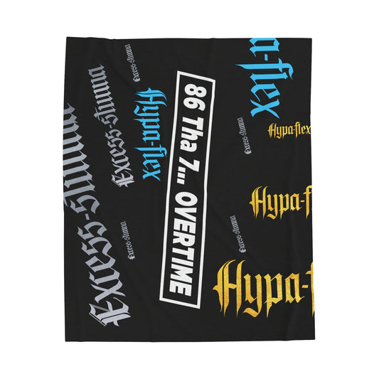 Black Gator Drip Exclusive Supa-Heavy Excess-Stunna Hypa-Flex Limited Edition OG Alligator Playuz “86 Tha 7… OVERTIME” Velveteen Plush Playuz Blanket