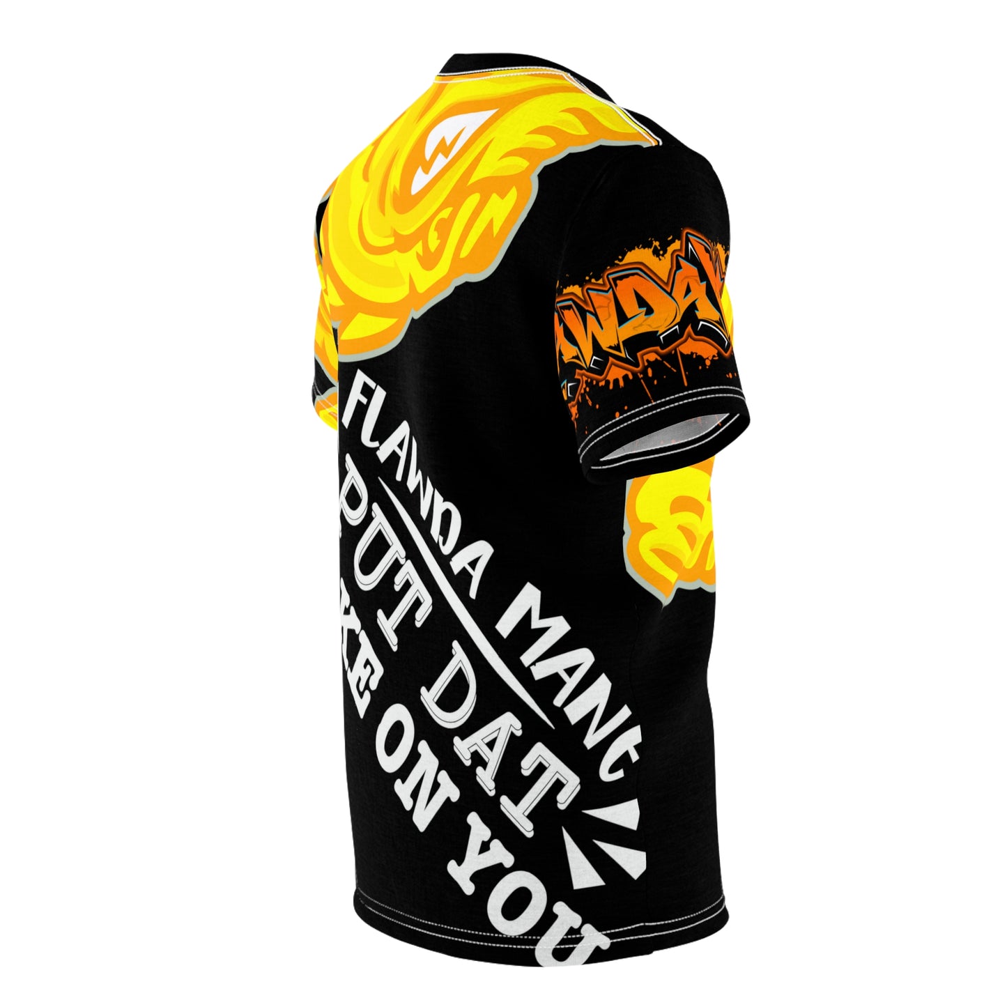 Black/Yellow Flawdawear Limited Edition OG Alligator Playuz “Flawda Mane Put Dat Smoke On You” Unisex Cut & Sew Playuz Tee