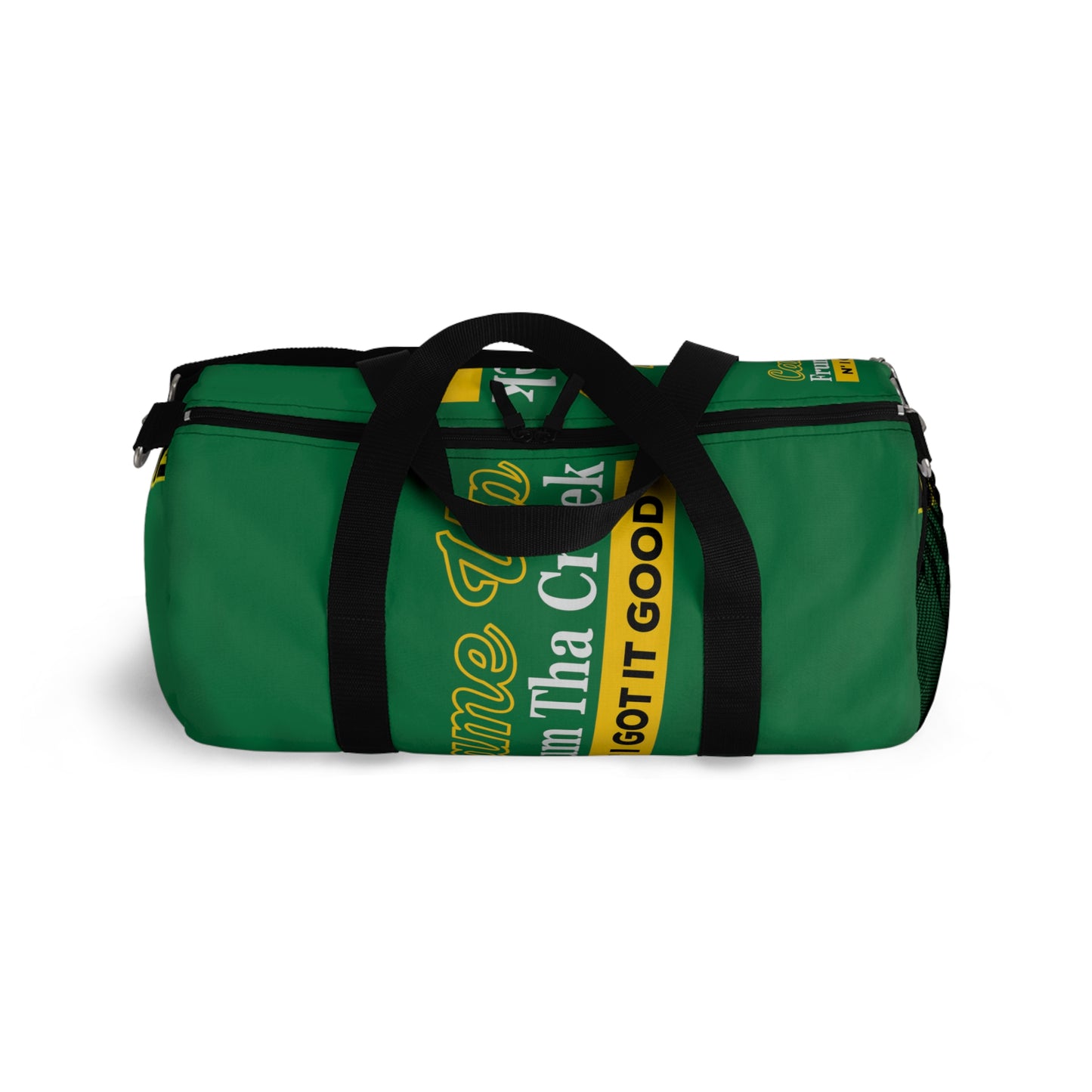 Dark Green Flawdawear Limited Edition OG Flawda Mane “Came Up Frum Tha Creek N’ I Got It Good” Duffle Playuz Bag