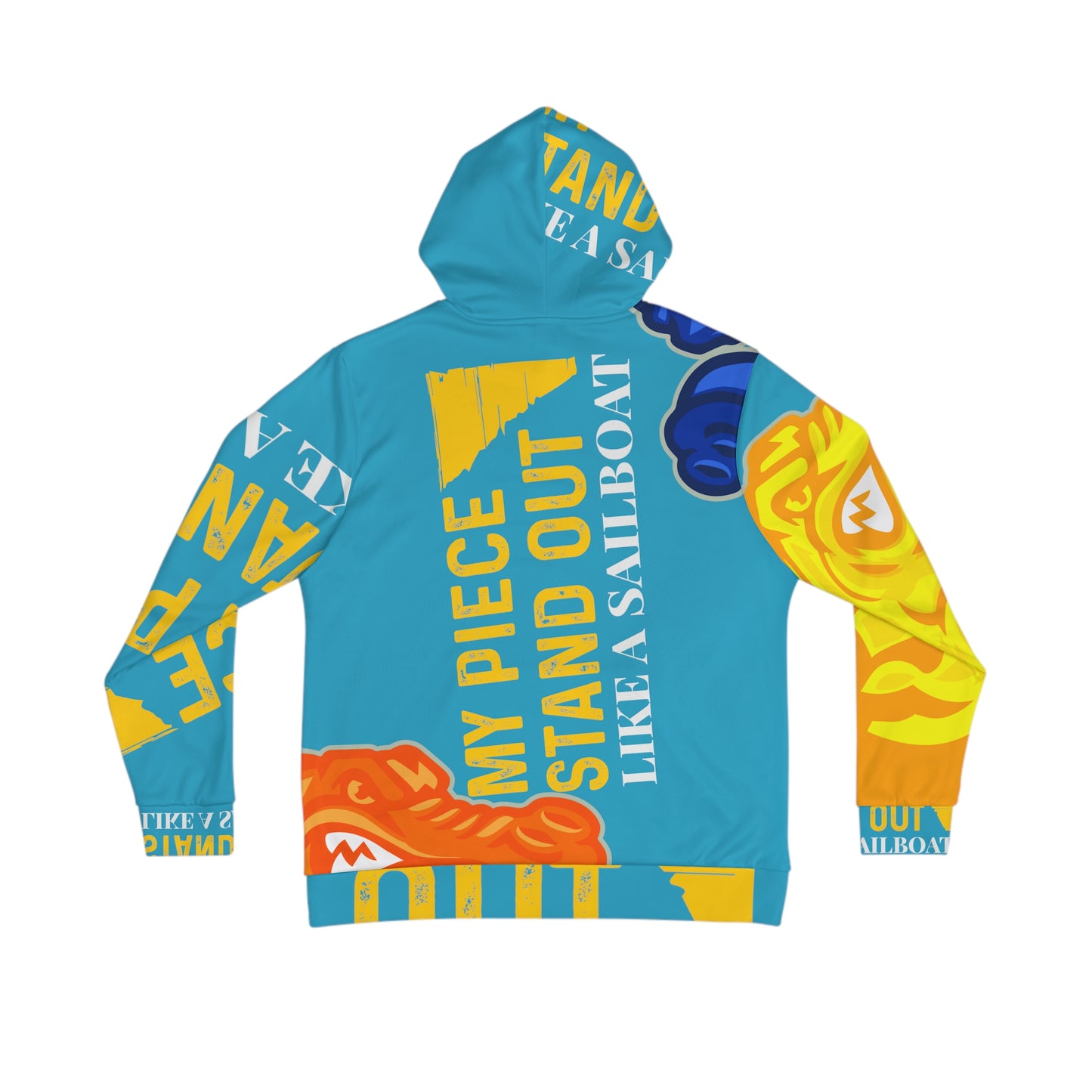 Turquoise Flawdawear Limited Edition OG Flawda Mane “My Piece Stand Out Like A Sailboat” Men's Playuz Hoodie
