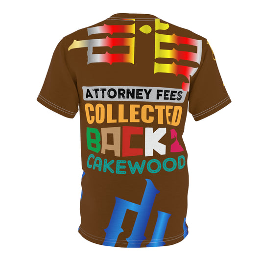 Brown Gator Drip Exclusive Supa-Heavy Excess-Stunna Flex Alligator Playuz Limited Edition OG Multi-Logo Rich Daddy “Attorney Fees Collected Back 2 Cakewood" Unisex Cut & Sew Playuz Tee