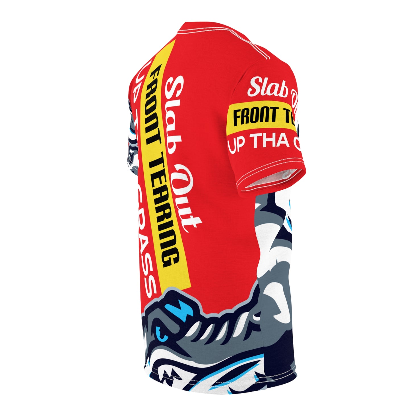 Red Flawdawear Limited Edition OG Flawda Mane “Slab Out Front Terring Up Tha Grass” Unisex Cut & Sew Playuz Tee