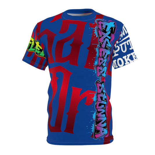 Blue Gator Drip Exclusive Supa-Heavy Excess-Stunna Hypa-Flex Limited Edition OG Alligator Playuz “Flawda Mane Put Dat Smoke On You” Unisex Cut & Sew Playuz Tee