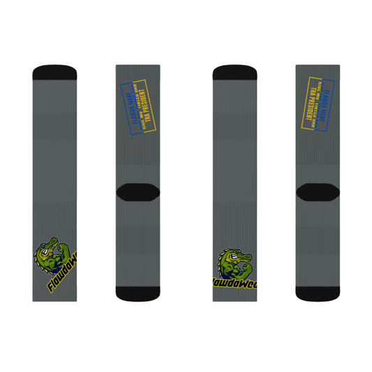 Dark Grey Flawdawear Limited Edition OG Flawda Mane “Flawda Mane Rid’n Mo’ Tinted Dan Tha President” Medium Playuz Socks