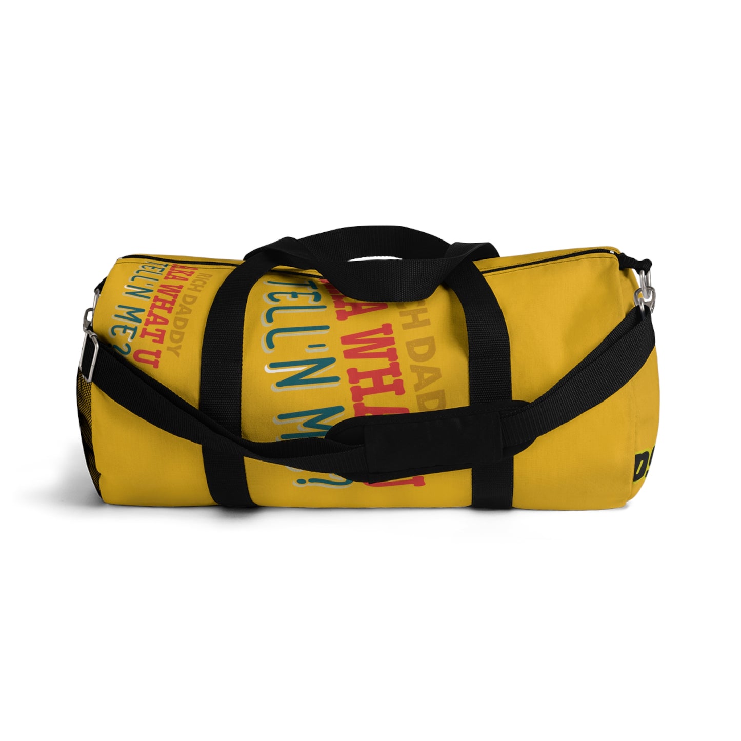 Yellow Flawdawear Limited Edition OG Rich Daddy “Rich Daddy AKA What U Tell’n Me” Duffle Playuz Bag