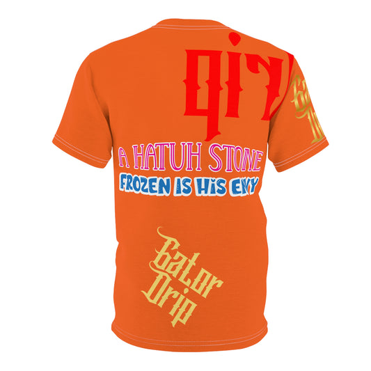 Orange Gator Drip Exclusive Supa-Heavy Excess-Stunna Flex Alligator Playuz Limited Edition OG Multi-Logo Rich Daddy “A Hatuh Stone Frozen In His Envy" Unisex Cut & Sew Playuz Tee