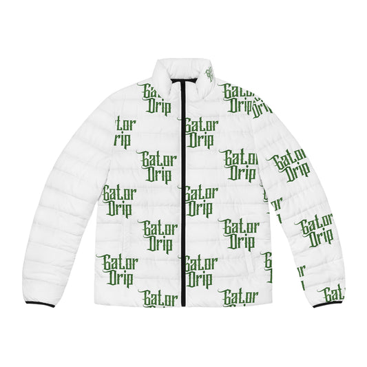 White Gator Drip Exclusive Supa-Heavy Excess-Stunna Hypa-Flex Limited Edition OG Rich Daddy "All White Collection" Men's Puffa Playuz Jacket