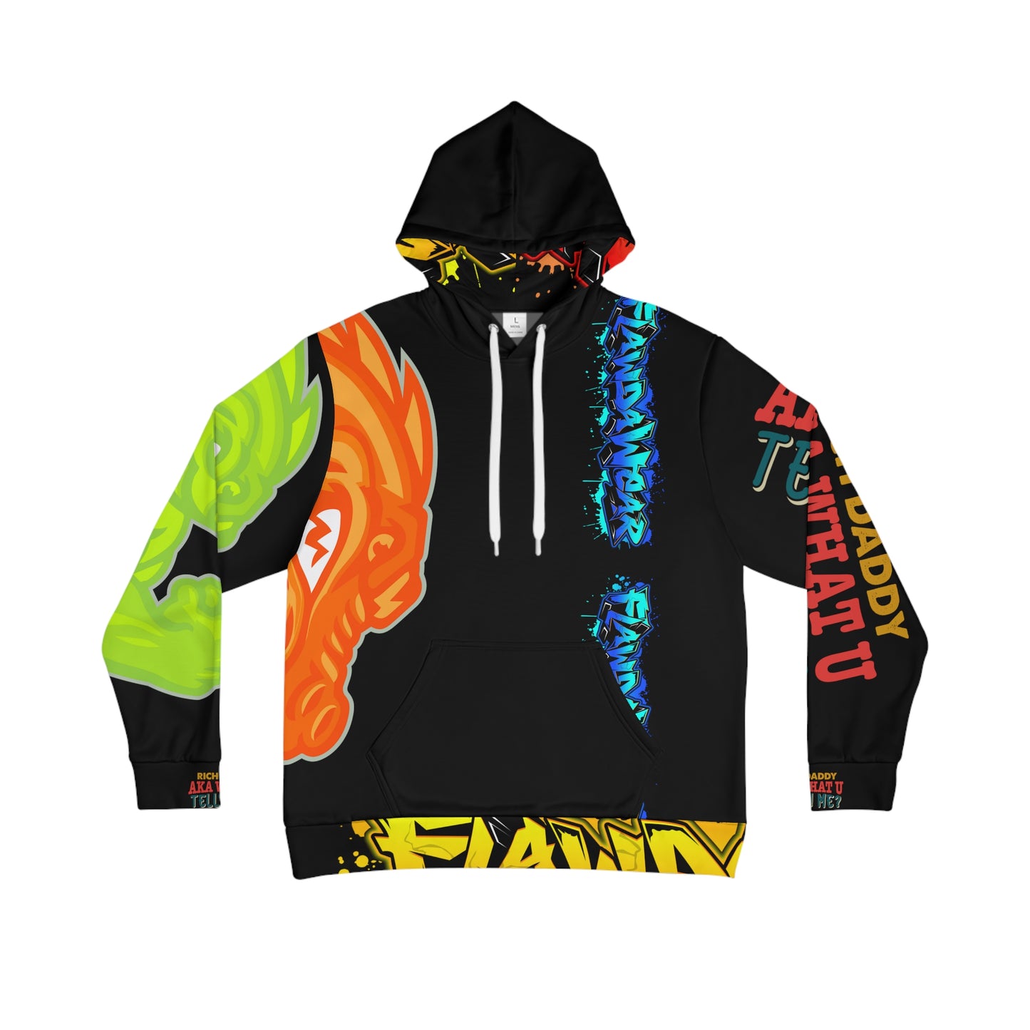 Black Flawdawear Limited Edition OG Rich Daddy “Rich Daddy AKA What U Tell’n ME?” Men's Playuz Hoodie