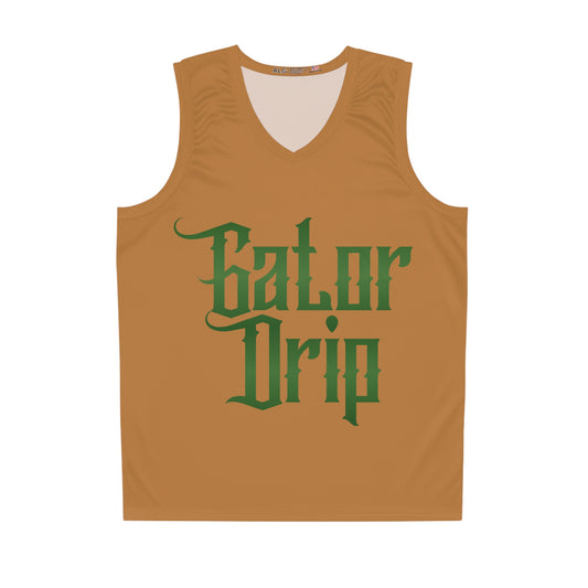 Light Brown Gator Drip Exclusive Supa-Heavy Excess-Stunna Hypa-Flex Limited Edition OG Flawda Mane "Tha State Of Swamp Rats N' Alligators" Basketball Playuz Jersey