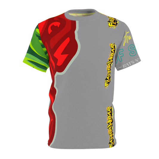Grey Flawdawear Limited Edition OG Flawda Mane “Tha State Of Swamp Rats N’ Alligators” Unisex Cut & Sew Playuz Tee