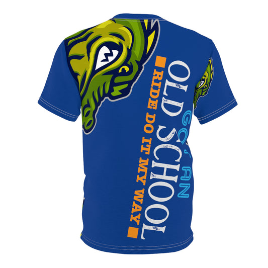 Dark Blue Flawdawear Limited Edition OG Flawda Mane “Got An Old School Ride Do It My Way” Unisex Cut & Sew Playuz Tee