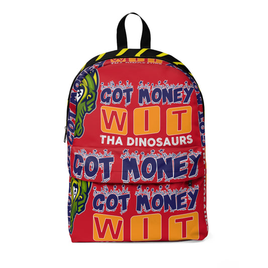 Dark Red Flawdawear Limited Edition OG Rich Daddy "Got Money Wit Tha Dinosaurs" Classic Backpack