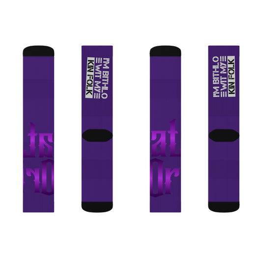 Purple Gator Drip Supa-Heavy Excess-Stunna Hypa-Flex Limited Edition OG Flawda Mane “I’m Bithlo Wit My Kin Folk” Medium Playuz Socks